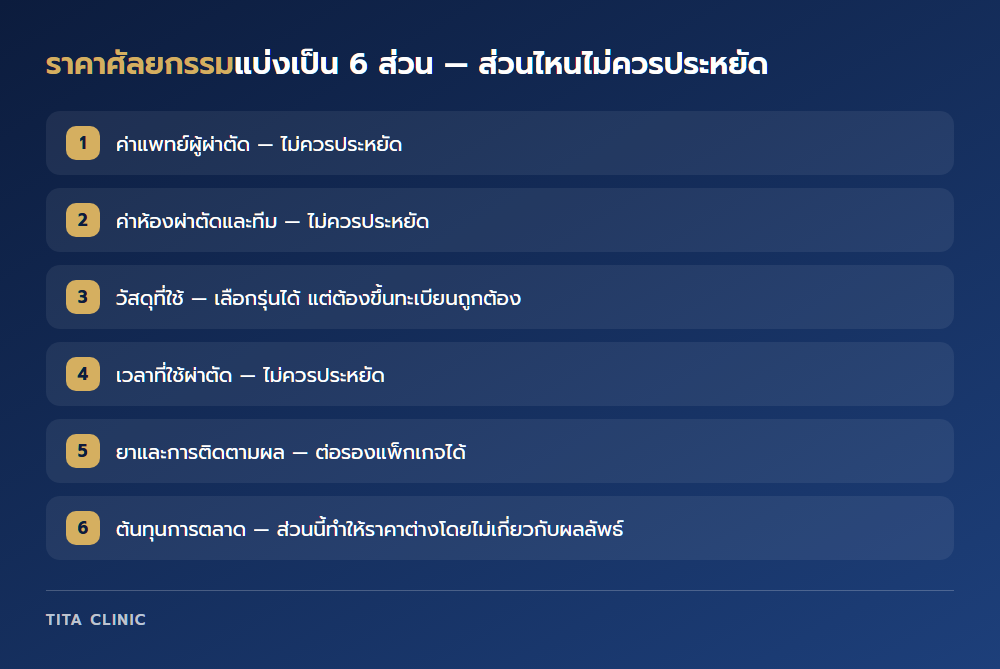 โครงสร้างราคาศัลยกรรม 6 ส่วน และส่วนไหนที่ไม่ควรประหยัด